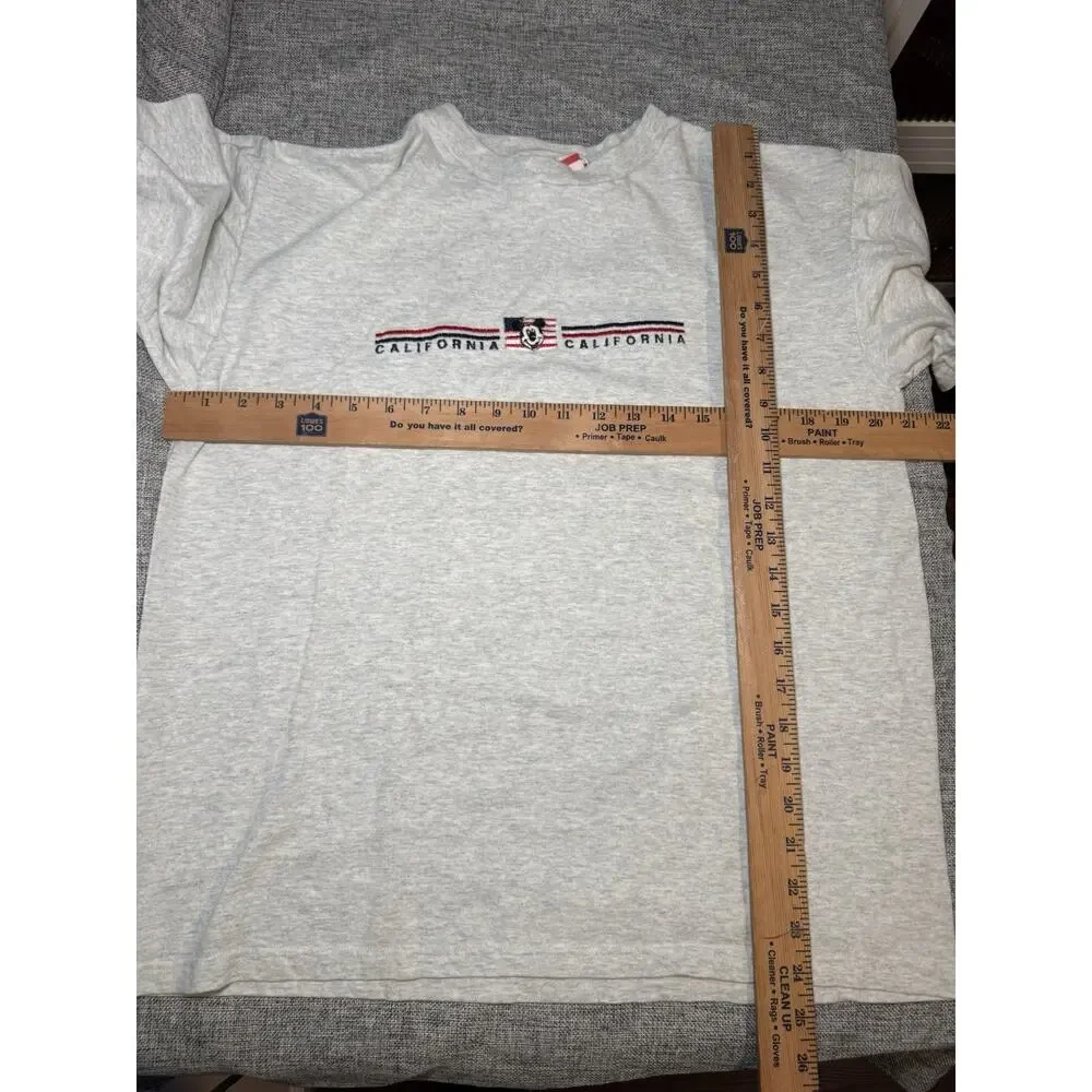 Vintage Disney Mickey Mouse California Shirt - Gray Size Large - Flag - Picture 8 of 8